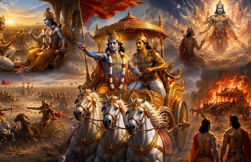 श्रीकृष्ण का अर्जुन को सारथी के रूप में चुनना और गीता का उपदेश