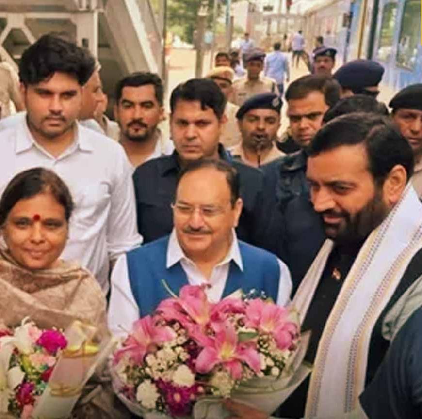 अंबाला पहुंचे CM नायब सैनी, जेपी नड्डा और डॉ. अर्चना, स्वागत में उमड़ा कार्यकर्ताओं का जनसैलाब