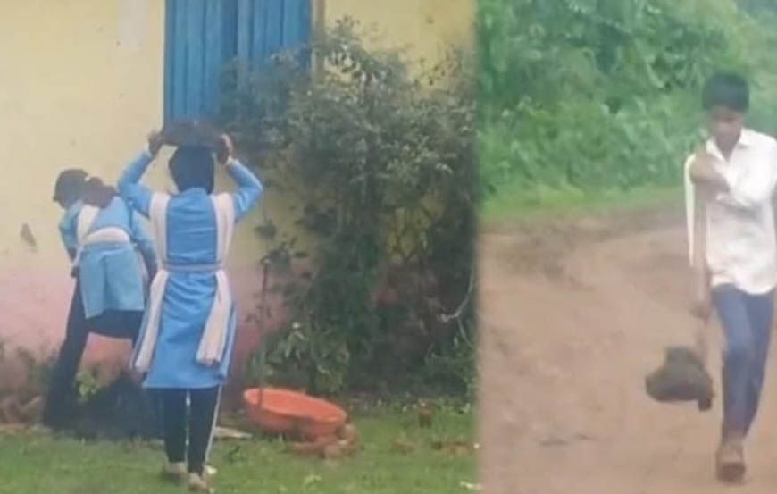 एक पेड़ माँ के नाम के लिए नाला पार कर रहे थे नौनिहाल