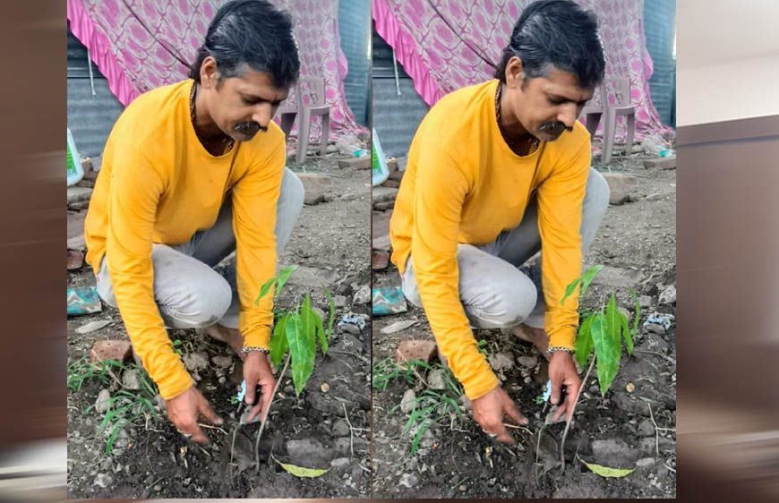 इंदौर संभागीय अध्यक्ष ओम प्रकाश ठाकुर ने आम के वृक्ष देवास में लगाए
