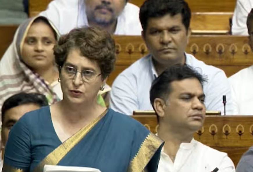 संसद में प्रियंका गांधी के बयान पर बवाल, स्पीकर ने रिकॉर्ड से हटवाए शब्द; एंटी पेपर लीक बिल पर सरकार को घेरा