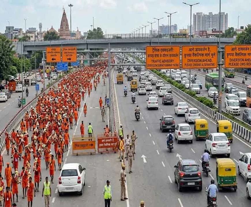 कांवड़ यात्रा को लेकर दिल्ली में ट्रैफिक प्लान जारी, कई रास्तों पर प्रतिबंध