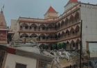 प्रयागराज में बड़ा हादसा! निर्माणाधीन स्वामी नारायण मंदिर का हिस्सा भरभराकर गिरा
