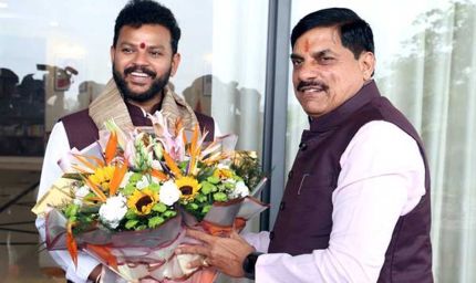 मुख्यमंत्री डॉ. यादव से केंद्रीय नागरिक उड्डयन मंत्री  नायडू ने की सौजन्य भेंट