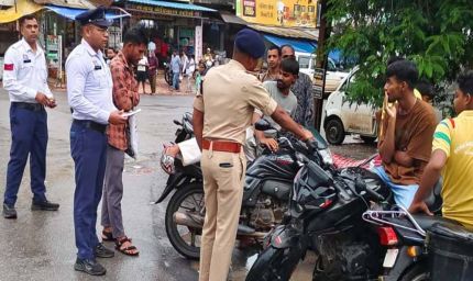 CG में ट्रैफिक नियम तोड़ने वालों पर कार्रवाई, 1035 वाहन चालकों से वसूला 5 लाख रुपये जुर्माना