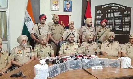 अमृतसर में बड़ी कार्रवाई, 7 पिस्तौल और 2.03 किलो हेरोइन के साथ 5 आरोपी गिरफ्तार