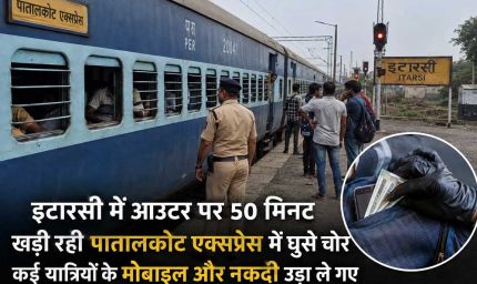इटारसी आउटर पर 50 मिनट खड़ी रही पातालकोट एक्सप्रेस, ट्रेन में घुसे चोरों ने यात्रियों को लूटा