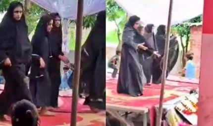 गोंडा में बुर्का पहनाकर छात्राओं से डांस कराने पर बवाल, स्कूल प्रबंधक बोले- करोड़ों बार माफी मांगने को तैयार