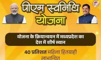 पीएम स्वनिधि योजना के क्रियान्वयन में मध्यप्रदेश देश में प्रथम