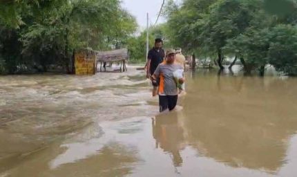 पटियाला के घनौर में फिर घग्गर का खौफ, सड़क पर साढ़े 3 फीट पानी से मचा हड़कंप