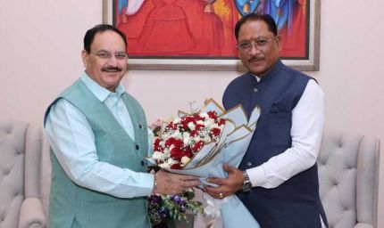 मुख्यमंत्री  विष्णु देव साय ने केंद्रीय स्वास्थ्य मंत्री  जे.पी. नड्डा से की सौजन्य भेंट