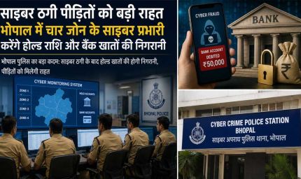 साइबर ठगी पीड़ितों को बड़ी राहत, भोपाल में चार जोन के साइबर प्रभारी करेंगे होल्ड राशि और बैंक खातों की निगरानी