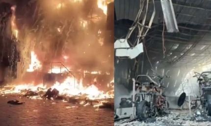 सीकर में भीषण अग्निकांड, दो EV शोरूम में 40 वाहन जलकर खाक; 3.5 करोड़ का नुकसान