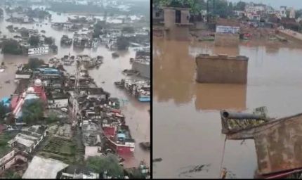 सतना-चित्रकूट में बाढ़ का कहर, मंदाकिनी में बहा 42 साल पुराना पुल; 400 दुकानें तबाह