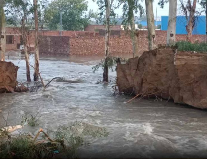 हरियाणा में भारी बारिश का कहर, कई जगह मकान ढहे, तटबंध टूटने से बाढ़ का खतरा बढ़ा