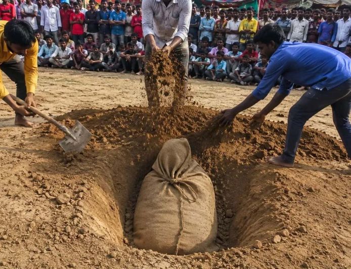 नूंह में 'जिंदा समाधि' स्टंट बना मौत का खेल, 27 वर्षीय युवक की दम घुटने से मौत