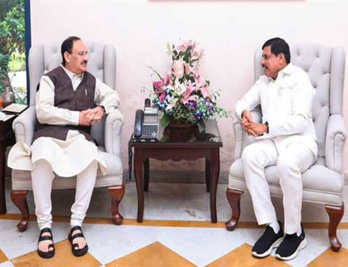 मुख्यमंत्री डॉ. यादव ने केन्द्रीय मंत्री नड्डा से भेंट की