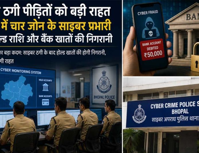 साइबर ठगी पीड़ितों को बड़ी राहत, भोपाल में चार जोन के साइबर प्रभारी करेंगे होल्ड राशि और बैंक खातों की निगरानी