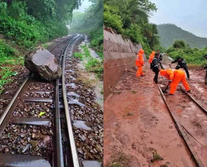 बस्तर रेल मार्ग पर लैंडस्लाइड का खतरा, सुरक्षा के लिए ट्रेनों की स्पीड कम