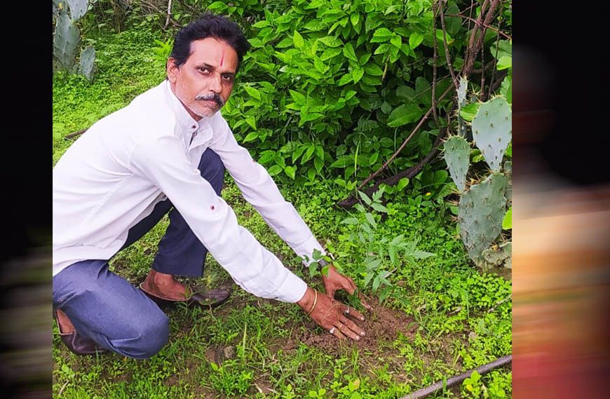 अनूपपुर जिला अध्यक्ष प्रकाश सोनी ने लगाए  नीम का पौधे