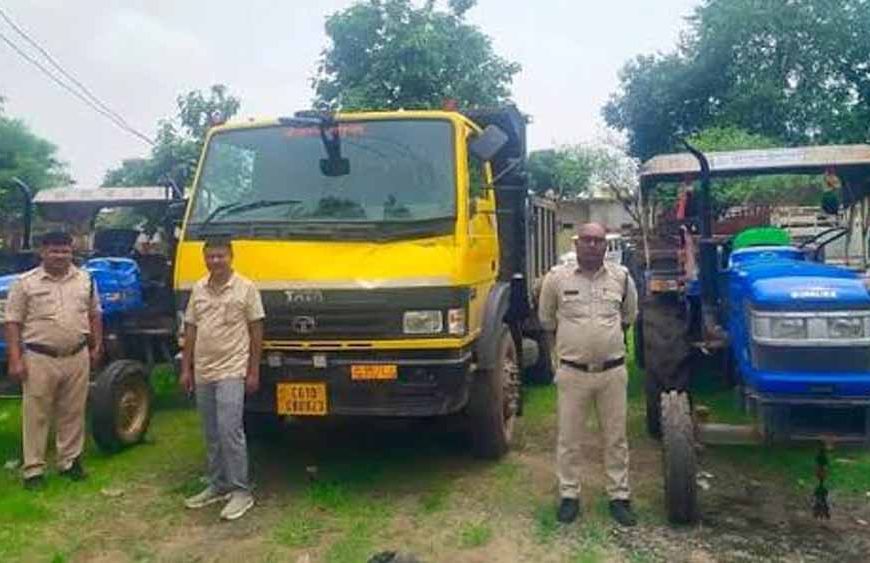 दुर्ग में अवैध खनिज परिवहन पर बड़ी कार्रवाई, वाहनों पर लगाया गया जुर्माना