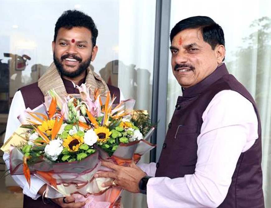 मुख्यमंत्री डॉ. यादव से केंद्रीय नागरिक उड्डयन मंत्री  नायडू ने की सौजन्य भेंट