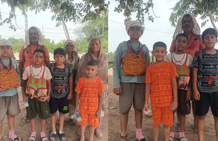 झज्जर में तीन पीढ़ियों ने साथ उठाई कांवड़, बच्चों में दिखा शिवभक्ति का जुनून
