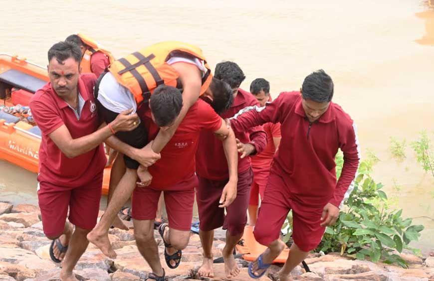 बाढ़ एवं आपदा से निपटने की तैयारियों को परखा, कोरी डेम में हुआ मॉक एक्सरसाइज