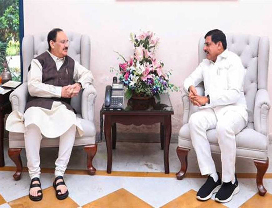 मुख्यमंत्री डॉ. यादव ने केन्द्रीय मंत्री नड्डा से भेंट की