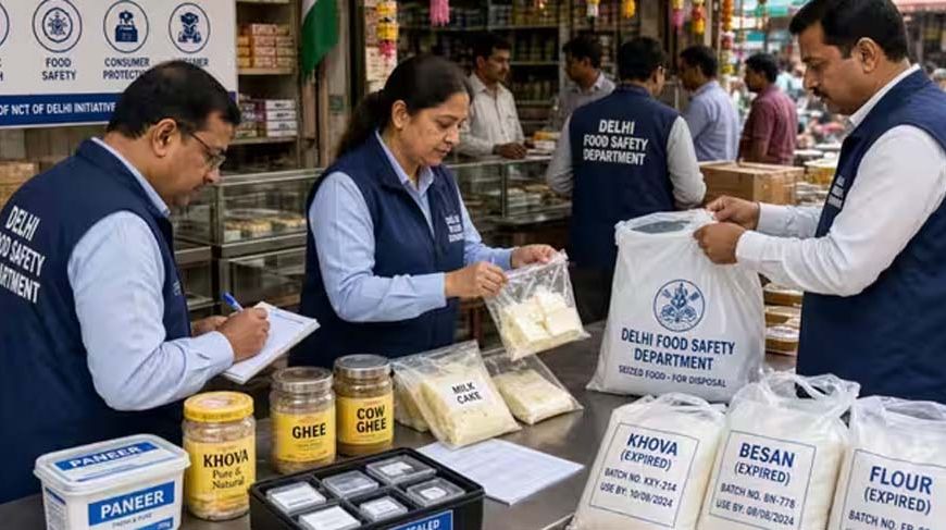 रक्षाबंधन से पहले दिल्ली में मिलावटखोरों पर शिकंजा, 131 किलो एक्सपायर्ड खाद्य सामग्री नष्ट