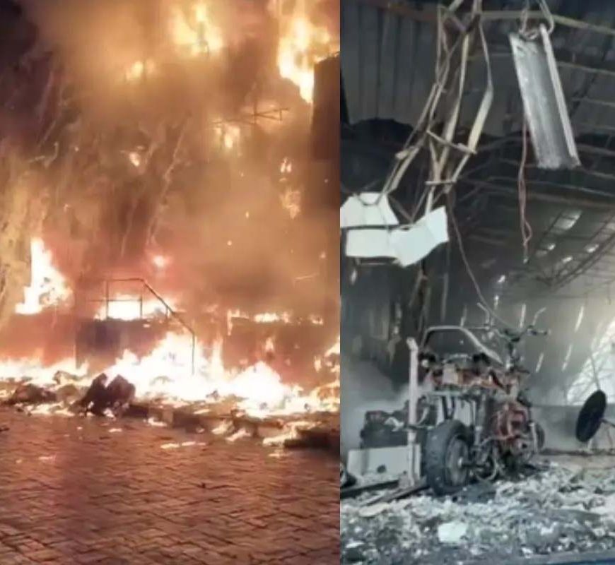 सीकर में भीषण अग्निकांड, दो EV शोरूम में 40 वाहन जलकर खाक; 3.5 करोड़ का नुकसान