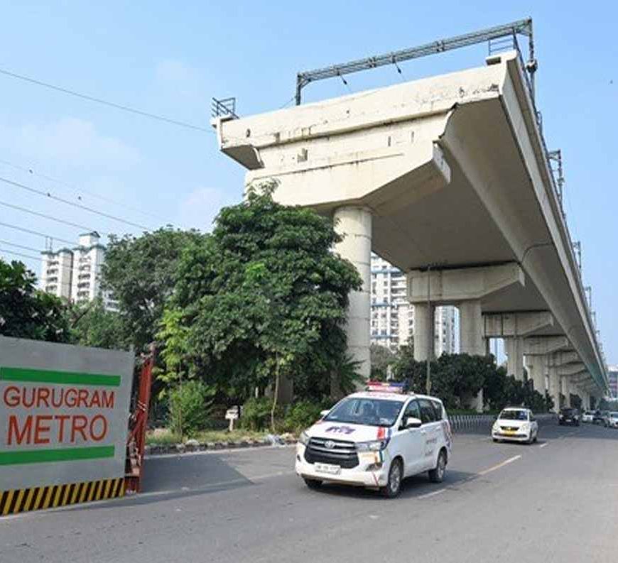 गुरुग्राम मेट्रो प्रोजेक्ट में बड़ी उपलब्धि, 160 टन का पहला यू-गर्डर स्थापित