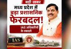MP में बड़ा प्रशासनिक फेरबदल, IAS दिलीप कुमार बने सागर संभागायुक्त; 11 अफसरों के तबादले