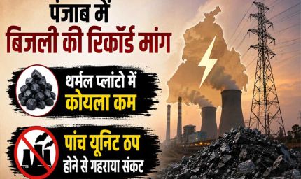 पंजाब में गहराया बिजली संकट, 4 थर्मल प्लांटों में सिर्फ 8 से 15 दिन का कोयला बचा