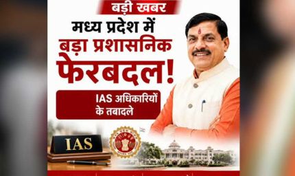 MP में बड़ा प्रशासनिक फेरबदल, IAS दिलीप कुमार बने सागर संभागायुक्त; 11 अफसरों के तबादले