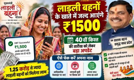 लाड़ली बहनों के खाते में जल्द आएंगे ₹1500, 40वीं किस्त की तारीख को लेकर बड़ा अपडेट; ऐसे चेक करें नाम