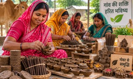 कुरुक्षेत्र में गोबर बनेगा रोजगार का आधार, महिलाएं बना रहीं दीपक-धूप और राखियां
