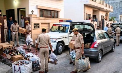 जयपुर में शराब तस्करी पर शिकंजा, कार से 36 और मकान से 44 बोतलें मिलीं; 4 गिरफ्तार