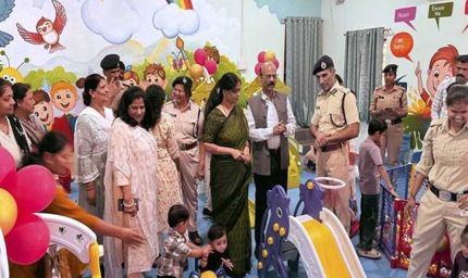 महिला पुलिस कर्मियों के बच्चों की सुविधा के लिए पुलिस पब्लिक स्कूल नेहरू नगर में नवनिर्मित वात्सल्य झूलाघर का शुभारंभ