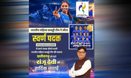 रायपुर : एशियन गेम्स में छत्तीसगढ़ की बेटी संजू देवी का स्वर्णिम परचम, भारतीय महिला कबड्डी टीम ने बढ़ाया देश का मान