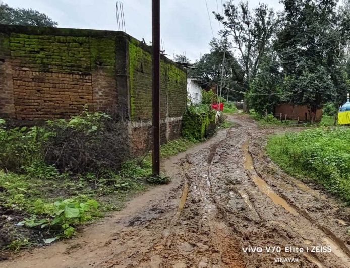वार्ड क्रमांक 15 में सड़क नहीं, कीचड़ से गुजरने को मजबूर वार्डवासी