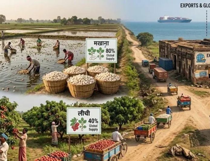 बिहार का निर्यात 18,713 करोड़ पर पहुंचा, मखाना-लीची के बावजूद हिस्सेदारी 0.48%