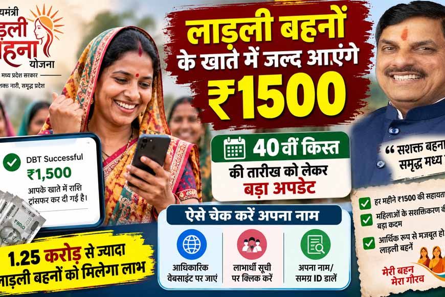 लाड़ली बहनों के खाते में जल्द आएंगे ₹1500, 40वीं किस्त की तारीख को लेकर बड़ा अपडेट; ऐसे चेक करें नाम