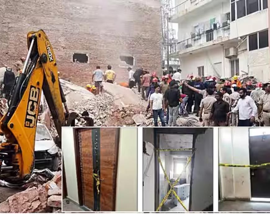 सत्य निकेतन में जर्जर बिल्डिंग पर MCD की कार्रवाई, पहले गर्डर से दिया गया सहारा