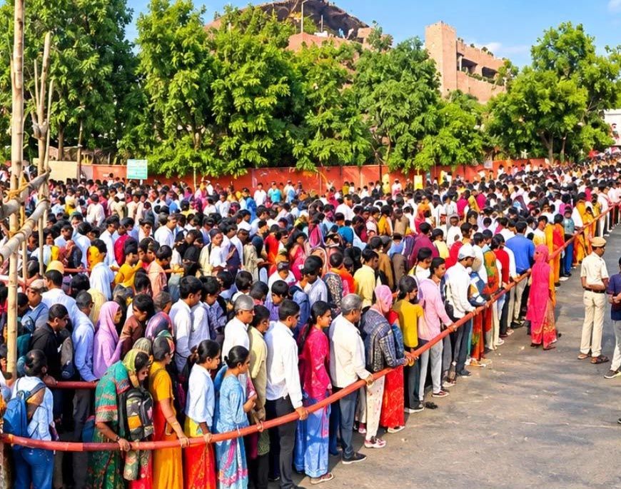 शादी की मनोकामना लेकर 6-7 घंटे कतार में खड़े रहे श्रद्धालु, मेहंदी उत्सव में रिकॉर्ड भीड़