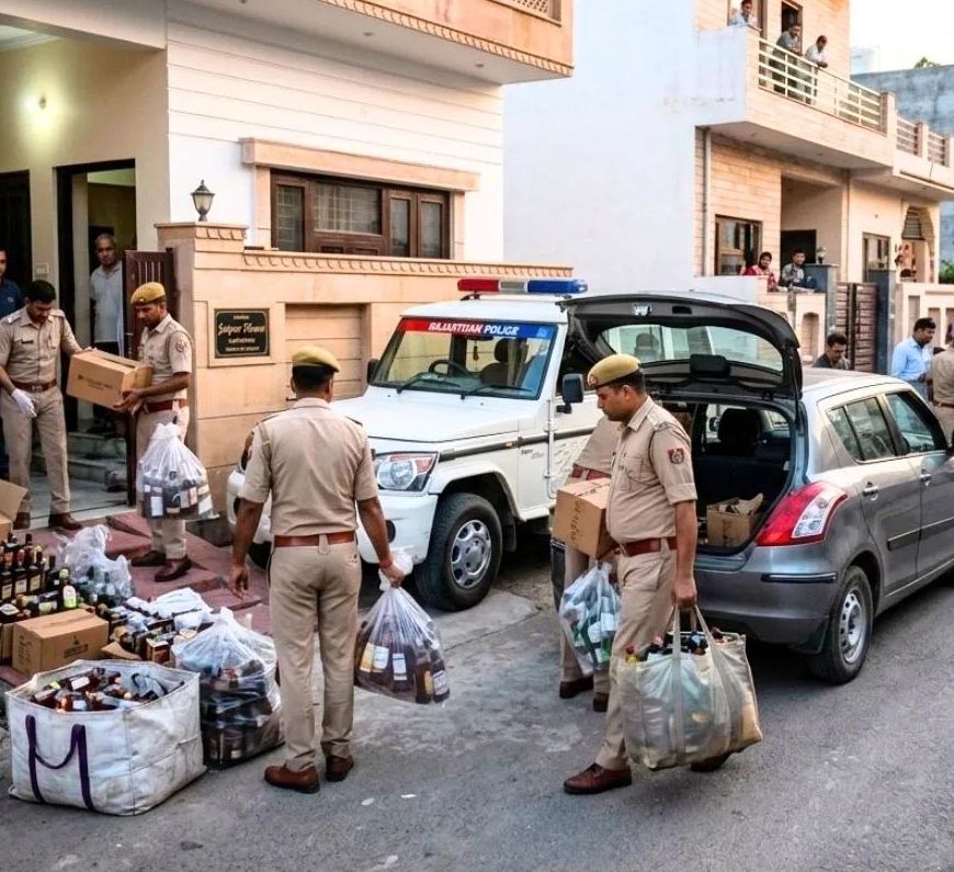 जयपुर में शराब तस्करी पर शिकंजा, कार से 36 और मकान से 44 बोतलें मिलीं; 4 गिरफ्तार