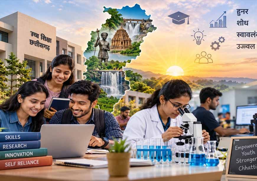 छत्तीसगढ़ में उच्च शिक्षा की नई भोर: हुनर, शोध और स्वावलंबन से गढ़ा जा रहा युवाओं का भविष्य