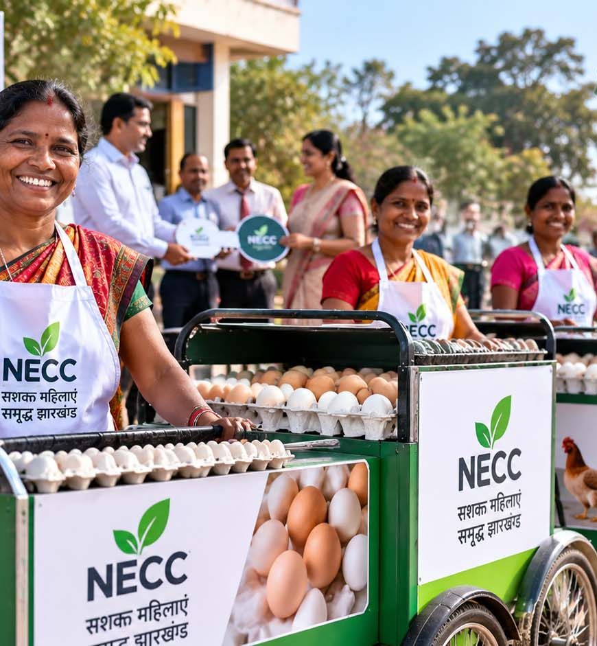 झारखंड की महिलाओं को मिला स्वरोजगार का मौका, 6 जिलों में बांटे गए एगकार्ट