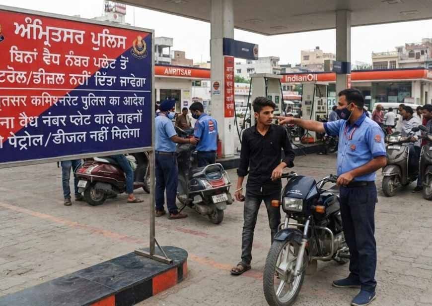 अमृतसर में बिना वैध नंबर प्लेट वाहनों को पेट्रोल-डीजल नहीं मिलेगा