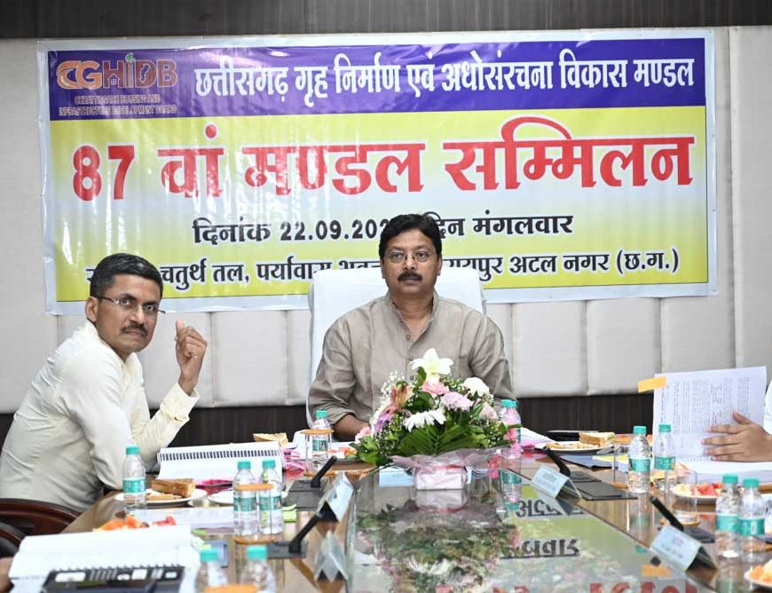 छत्तीसगढ़ गृह निर्माण मंडल की 87वीं बैठक में लिए गए कई महत्वपूर्ण निर्णय